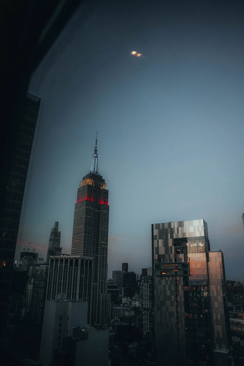 Manhattan buildings.
